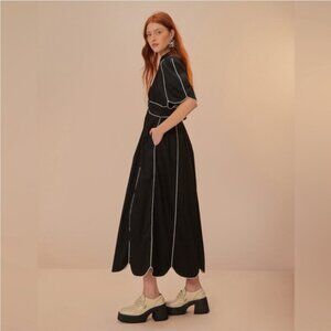 Size Small Farm Rio Black And White Short Sleeve Midi Dress